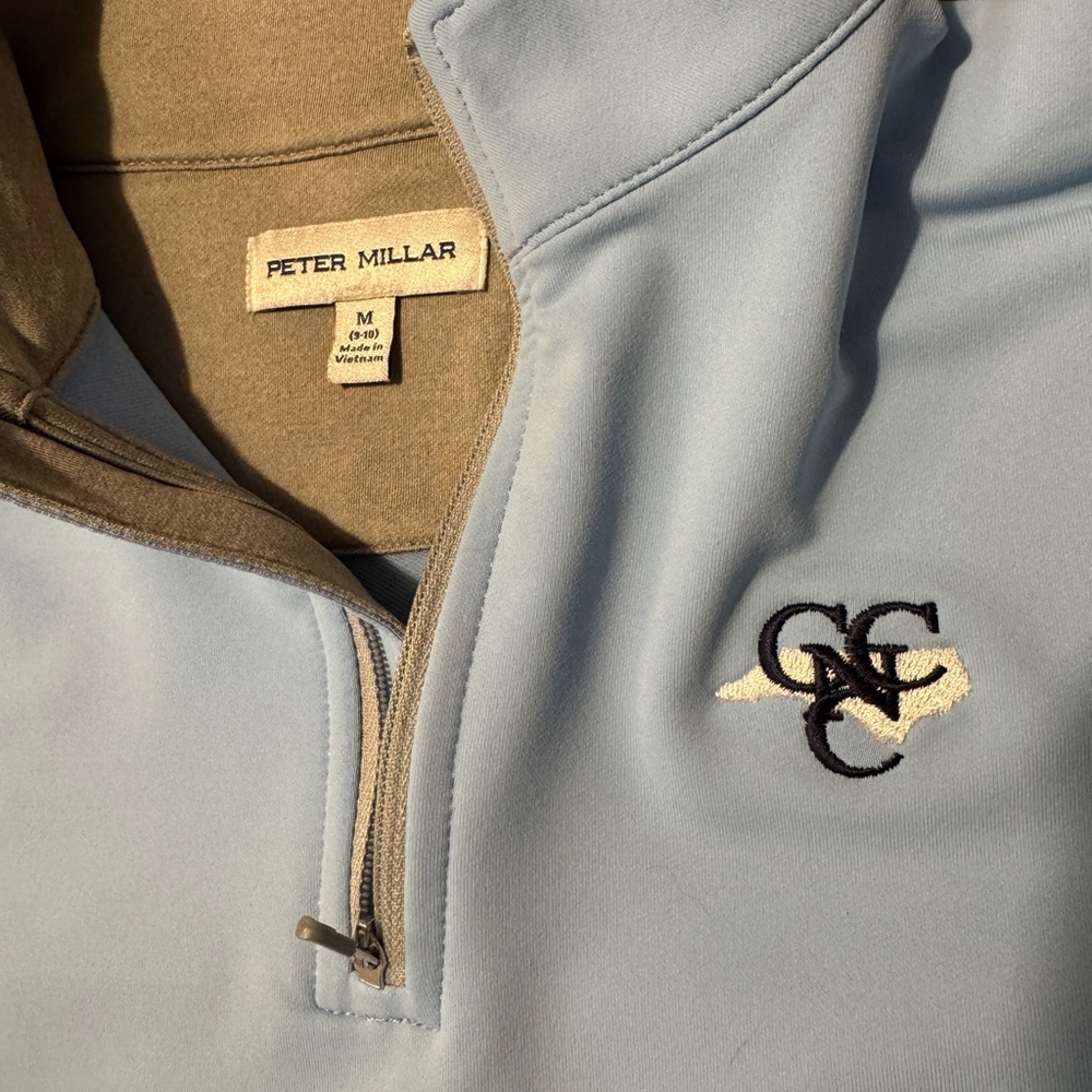 CCNC Kids - Peter Millar Sky Blue Quarter-Zip Golf Pullover
